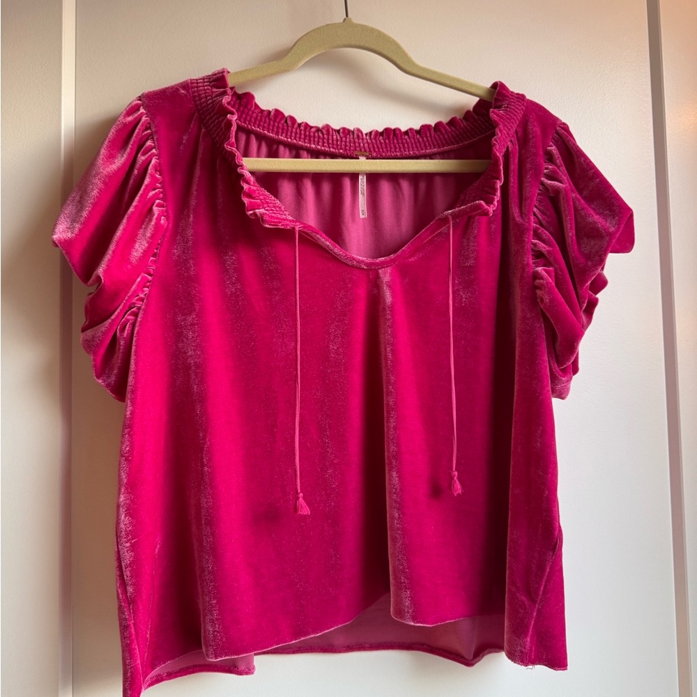 Free People Velvet Pink Women's Top